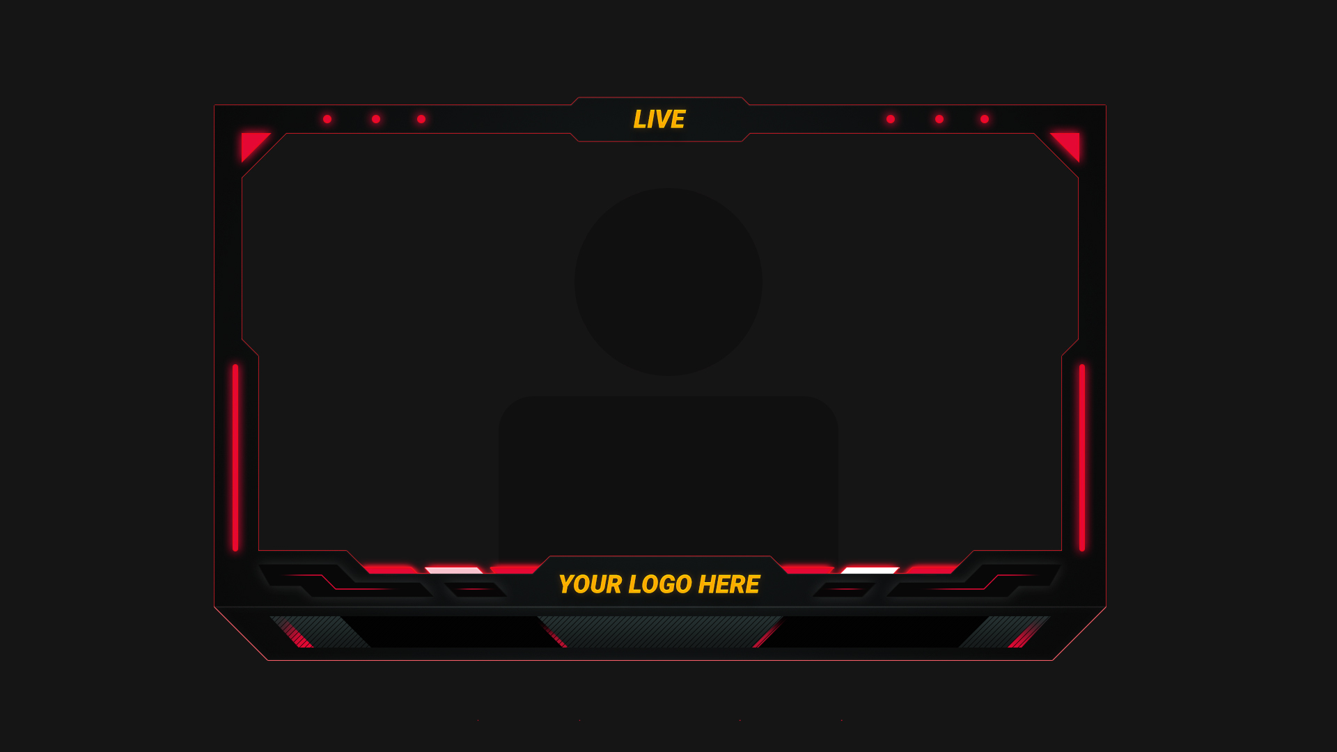 Red Simple webcam overlay - Streamer Overlays