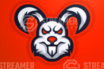 bunny mascot logo for sale Streamer overlays premade mascot esports logos for sale