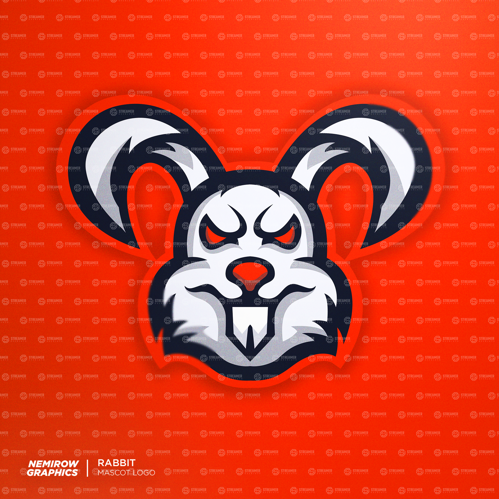 bunny mascot logo for sale Streamer overlays premade mascot esports logos for sale