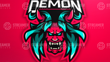 demon mascot logo for sale Streamer overlays premade mascot esports logos for sale