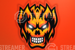 fire demon mascot logo for sale Streamer overlays premade mascot esports logos for sale