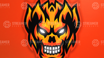 fire demon mascot logo for sale Streamer overlays premade mascot esports logos for sale