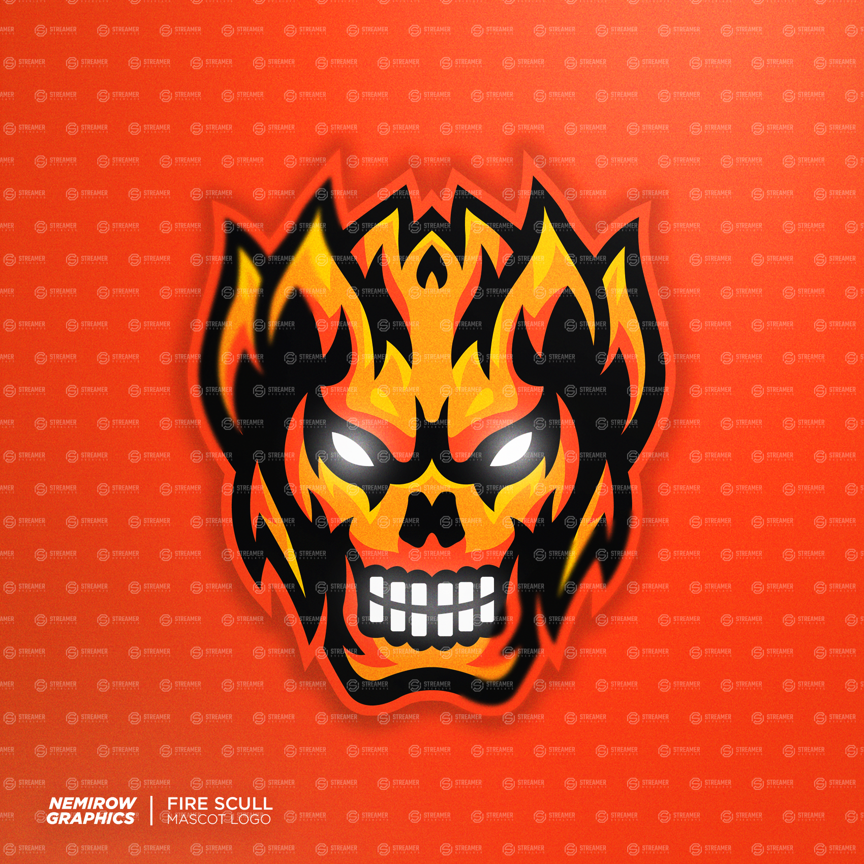 fire demon mascot logo for sale Streamer overlays premade mascot esports logos for sale