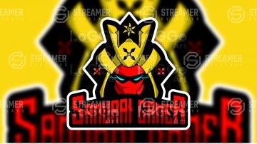 samurai mascot logo for sale Streamer overlays premade mascot esports logos for sale