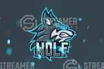 wolf mascot logo for sale Streamer overlays premade mascot esports logos for sale