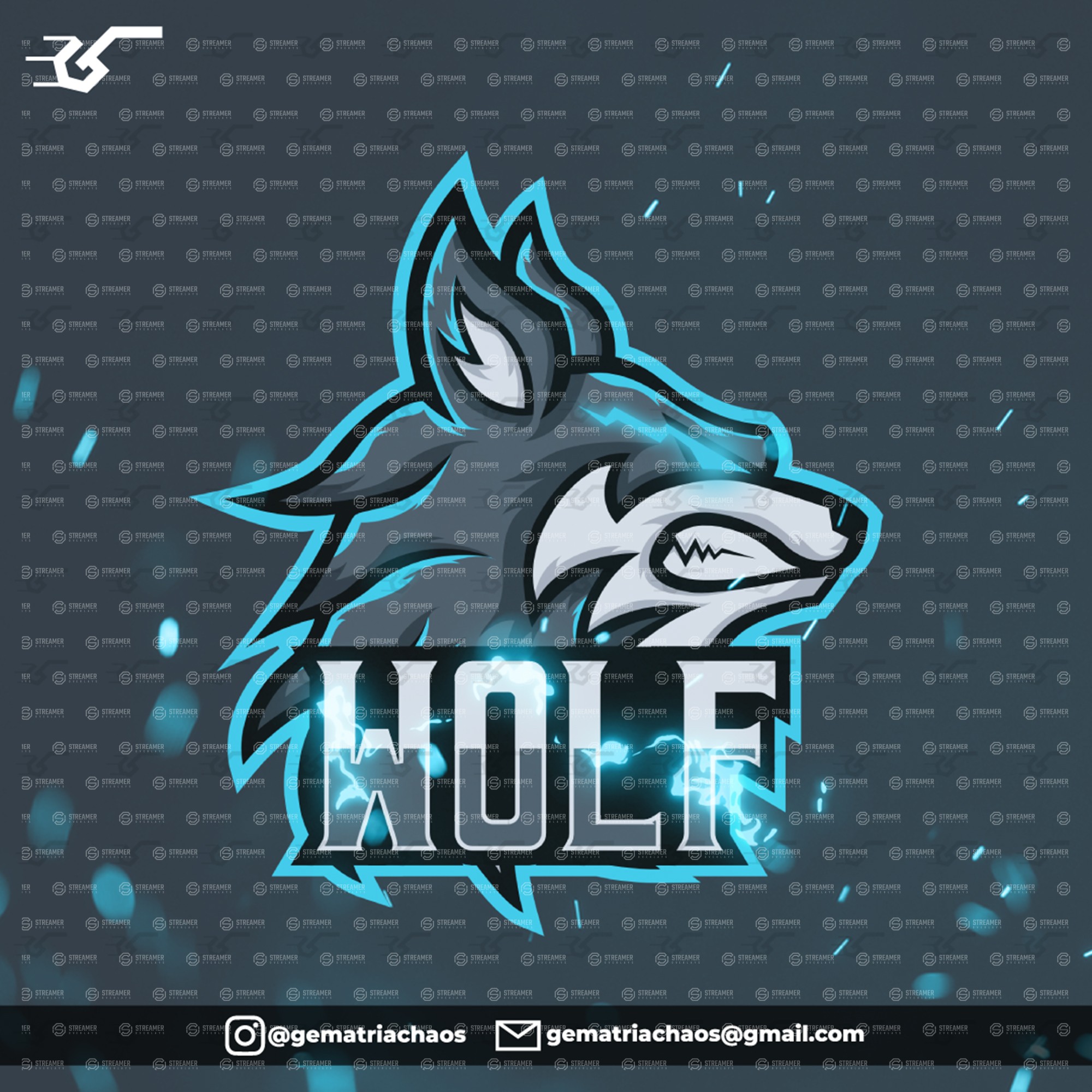 wolf mascot logo for sale Streamer overlays premade mascot esports logos for sale