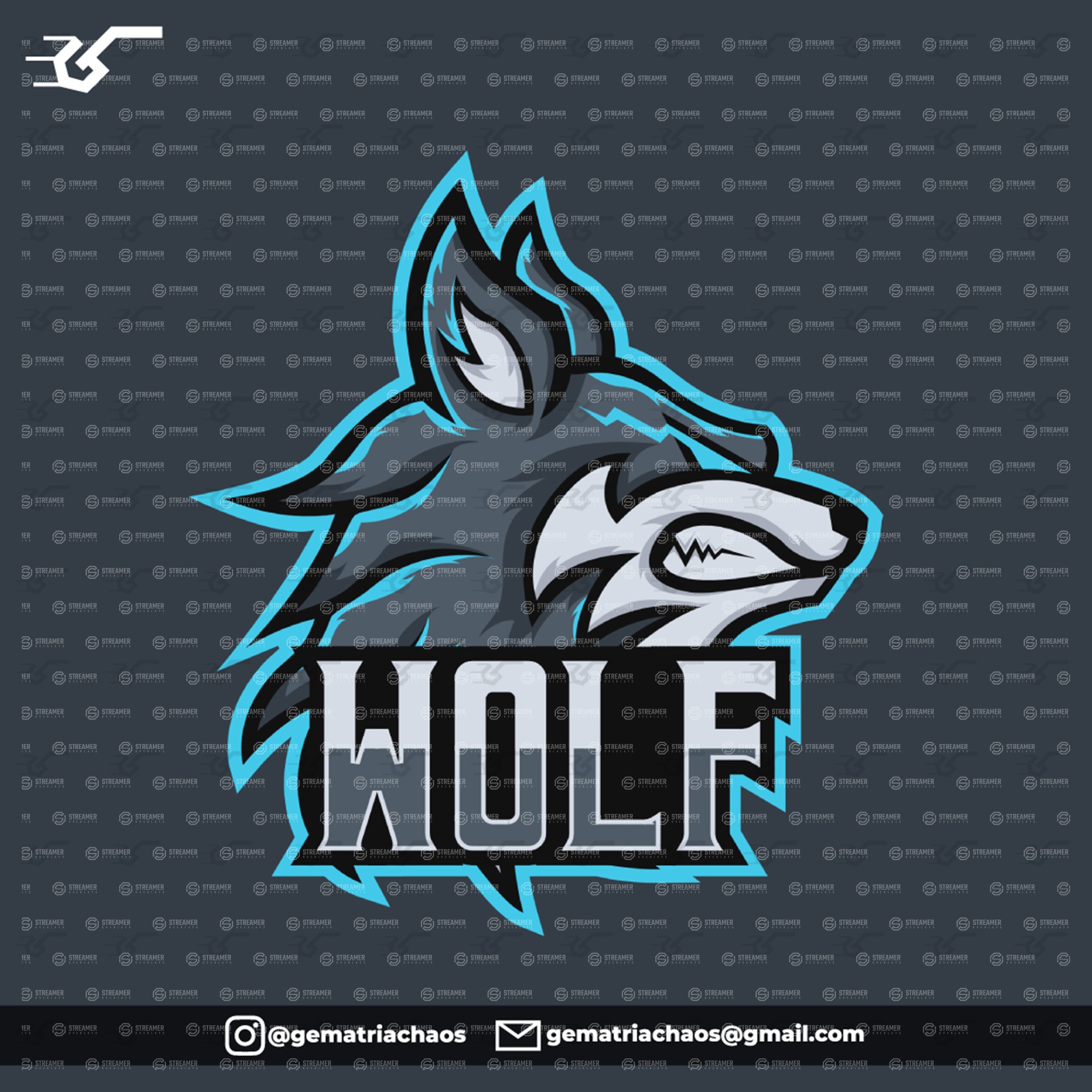 wolf mascot logo for sale Streamer overlays premade mascot esports logos for sale