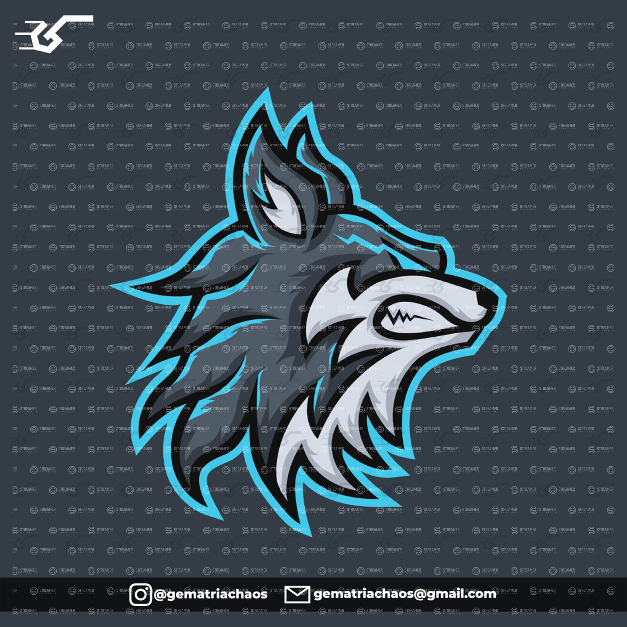 wolf mascot logo for sale Streamer overlays premade mascot esports logos for sale