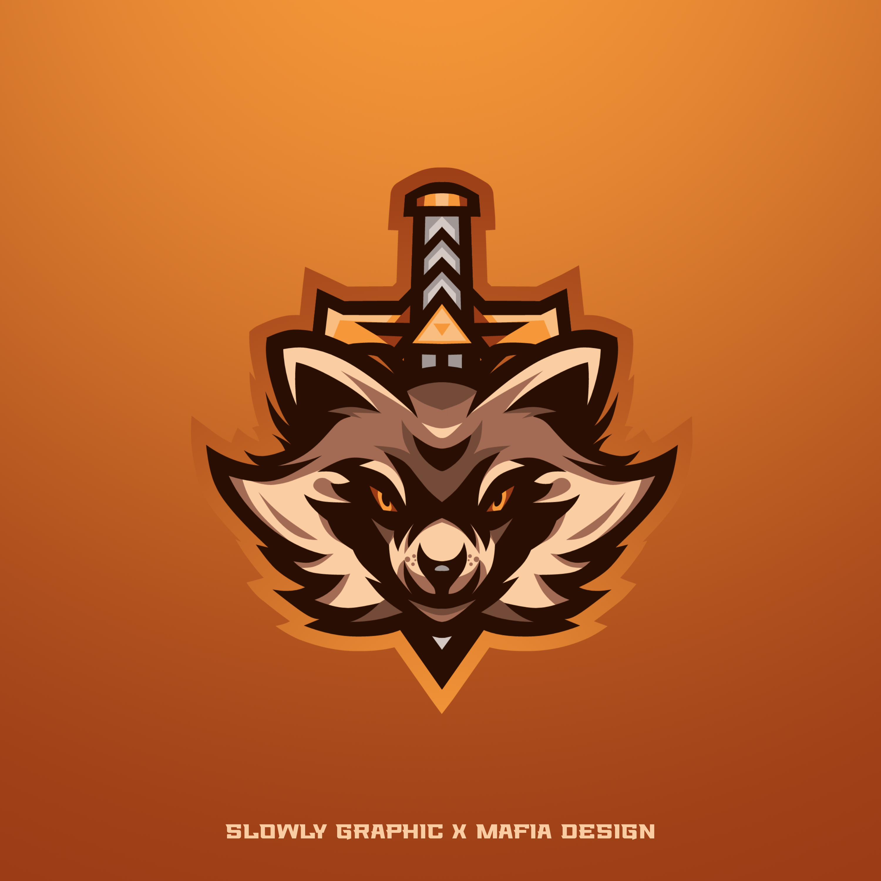 esports mascot logo racoon