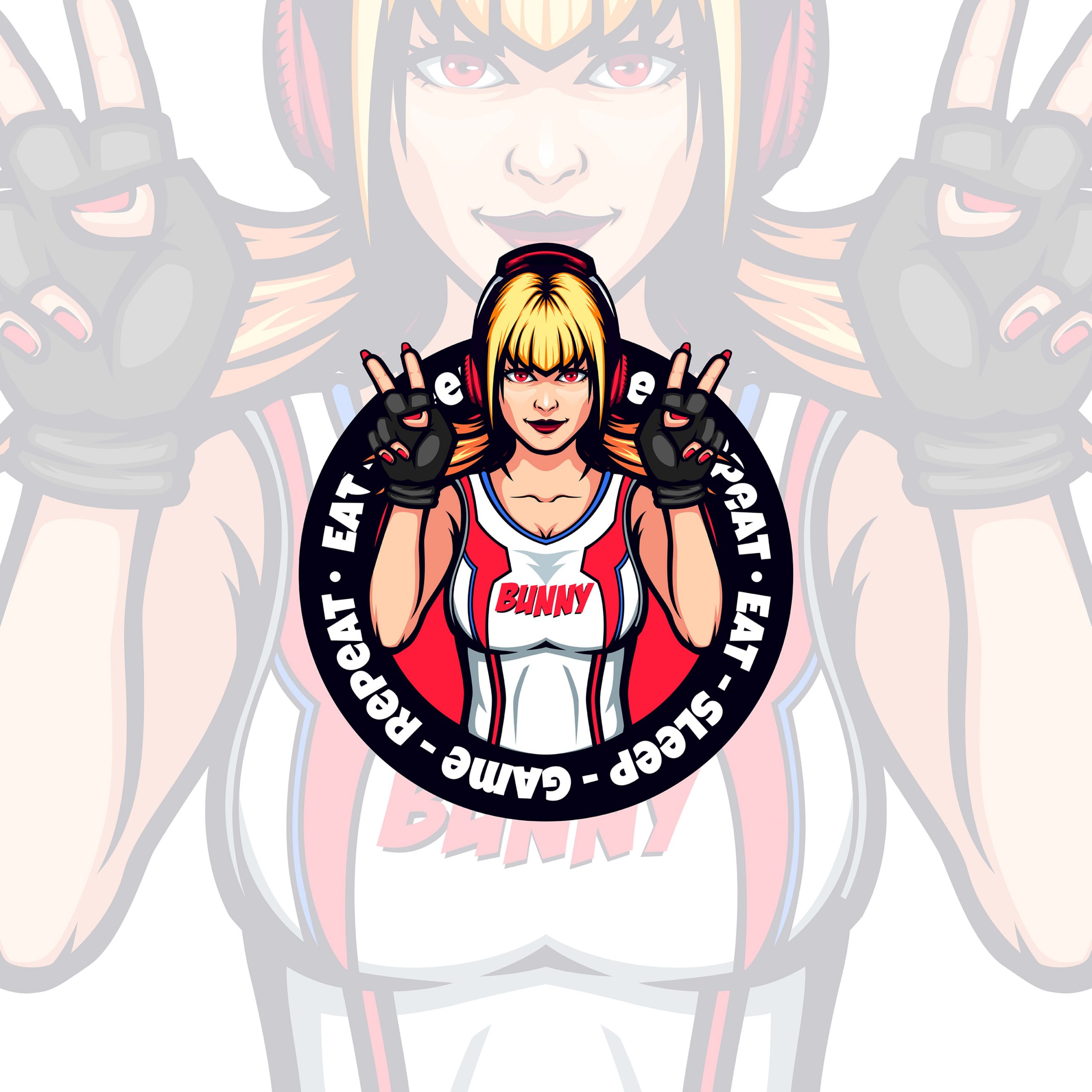 girl gamer esports logo, Twitch overlay emotes - streamer overlays \ esports marketplace