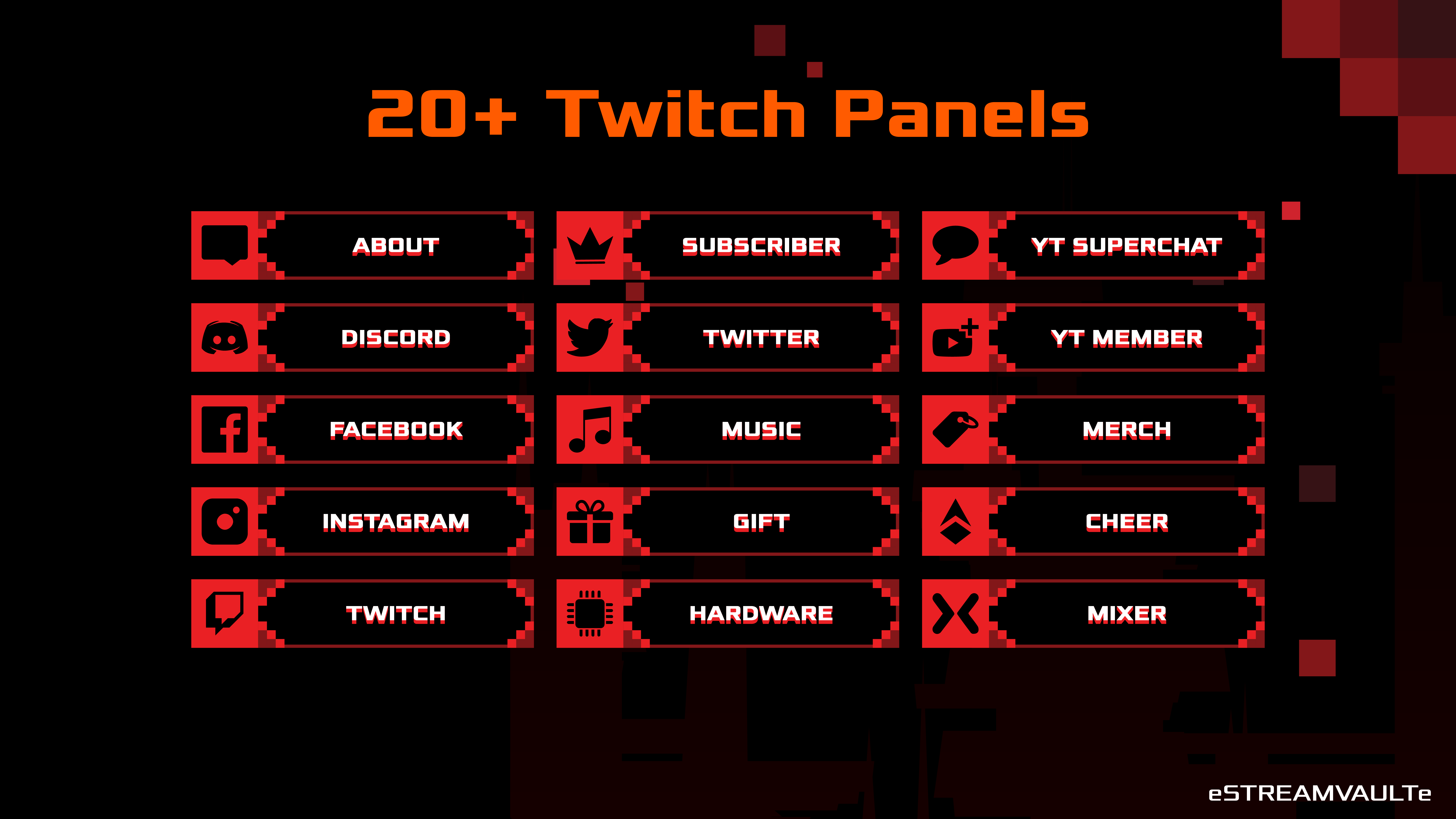 red twitch overlay - steam overlay - esports logo for sale