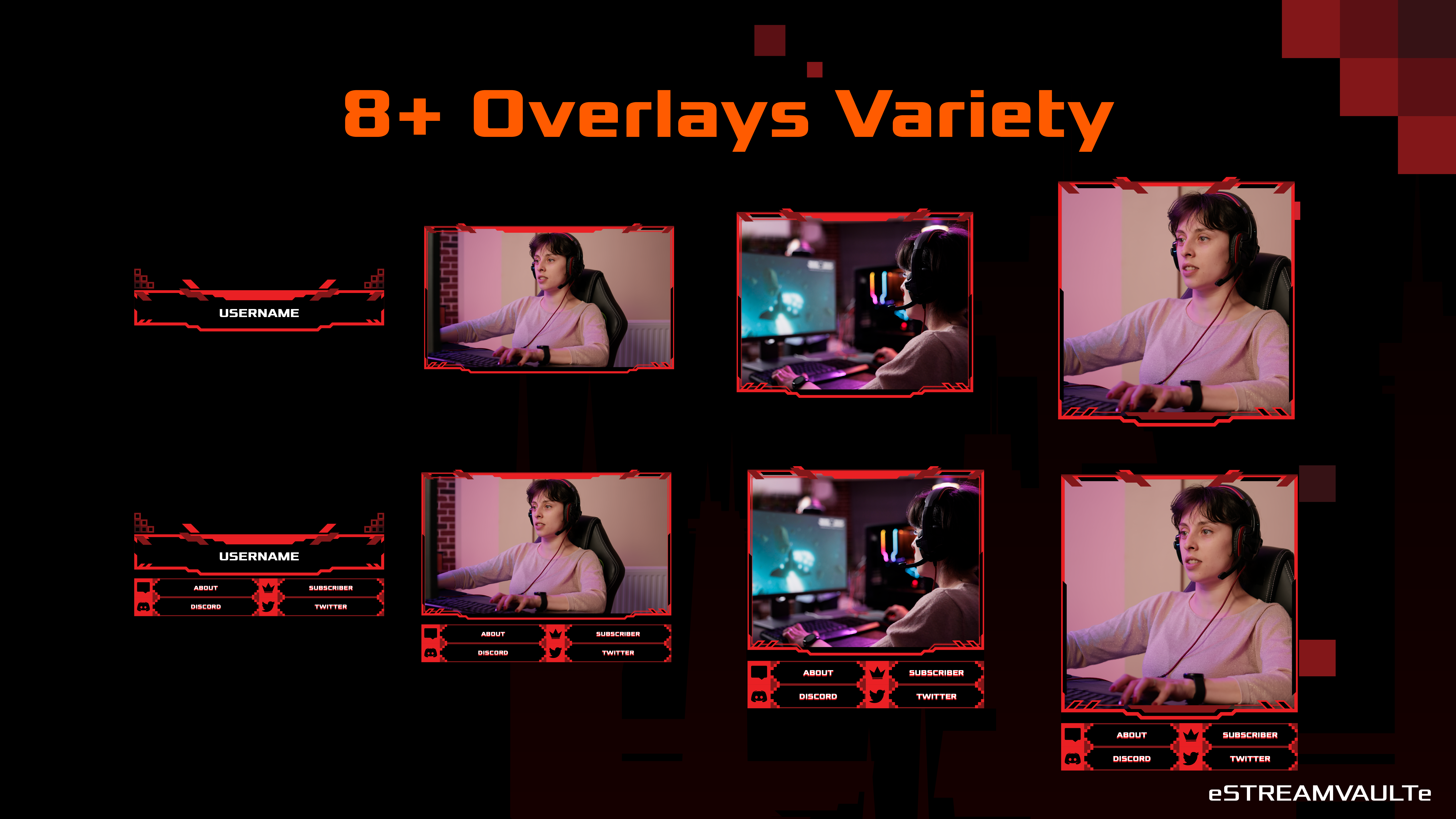 red twitch overlay - steam overlay - esports logo for sale