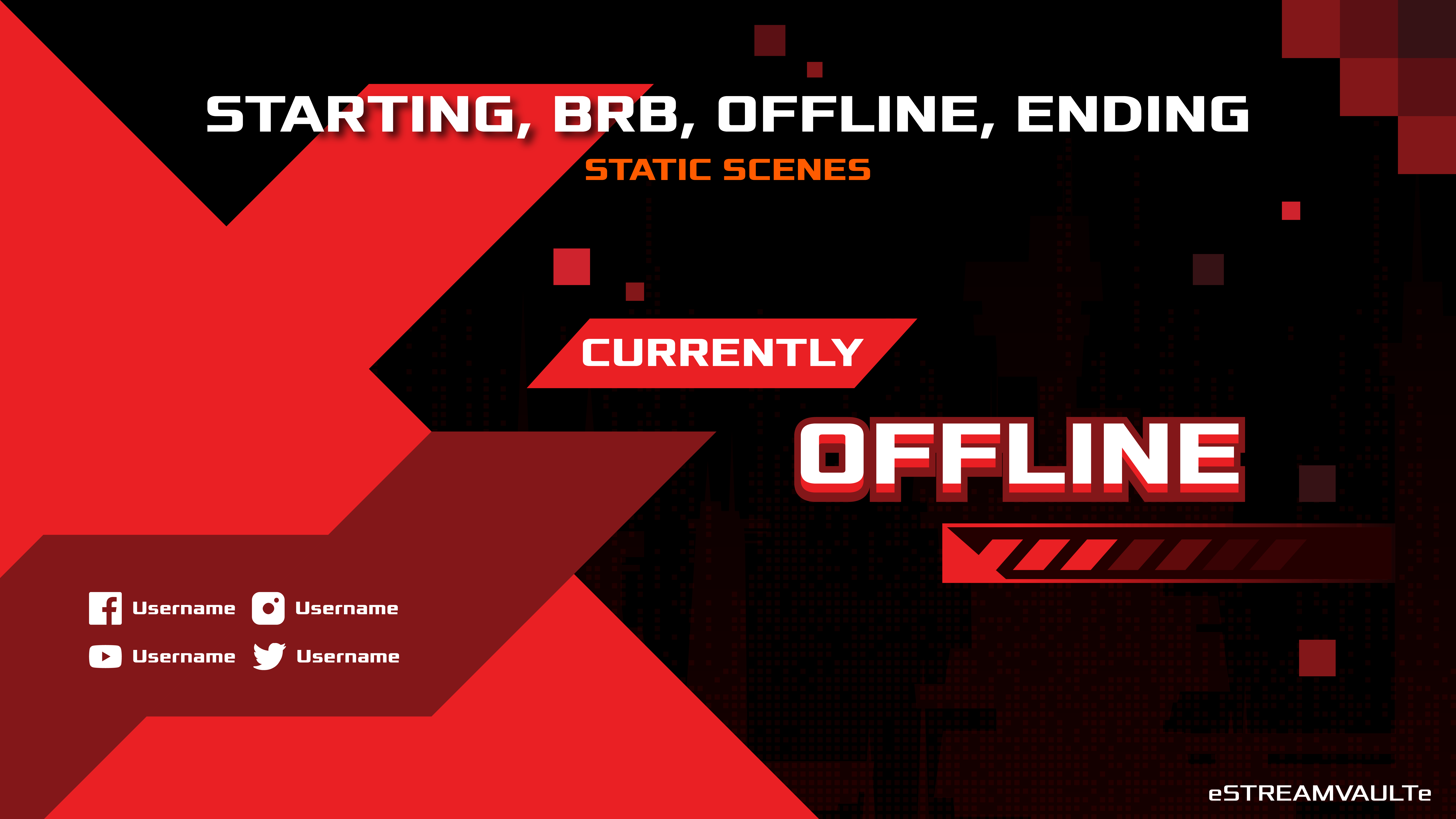 red twitch overlay - steam overlay - esports logo for sale