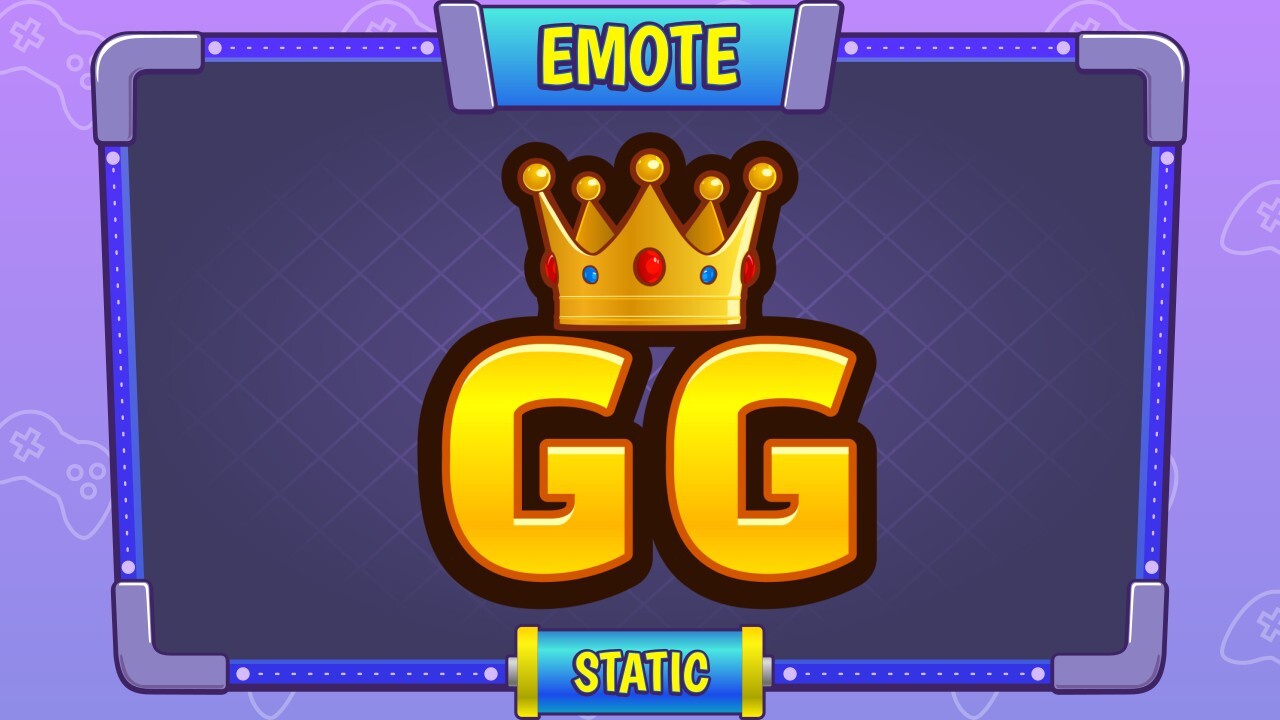 GG emote for sale - streamer overlays - Sell your esports logo - esports marketplace