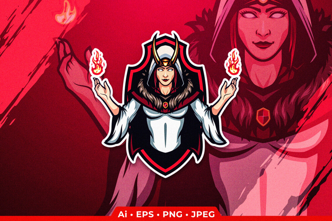 lady witch esports logo for sale - streamer overlays - Sell your esports logo - esports marketplace