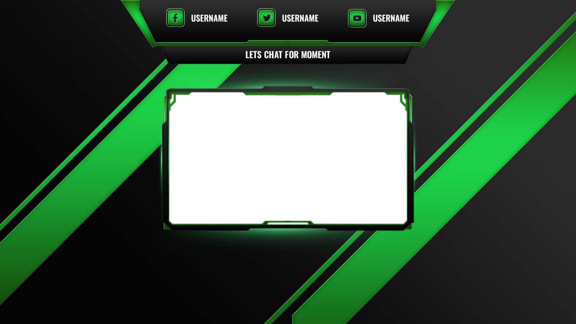 Green twitch overlay package Streamer Overlays