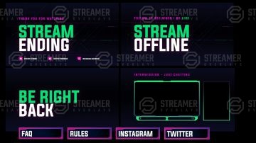 Cyberpunk twitch overlay package