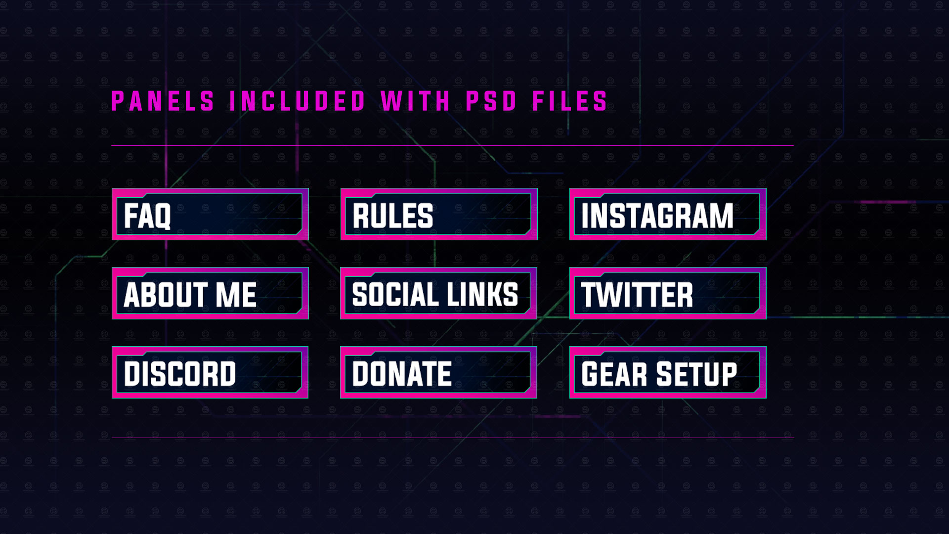 Cyberpunk twitch overlay package