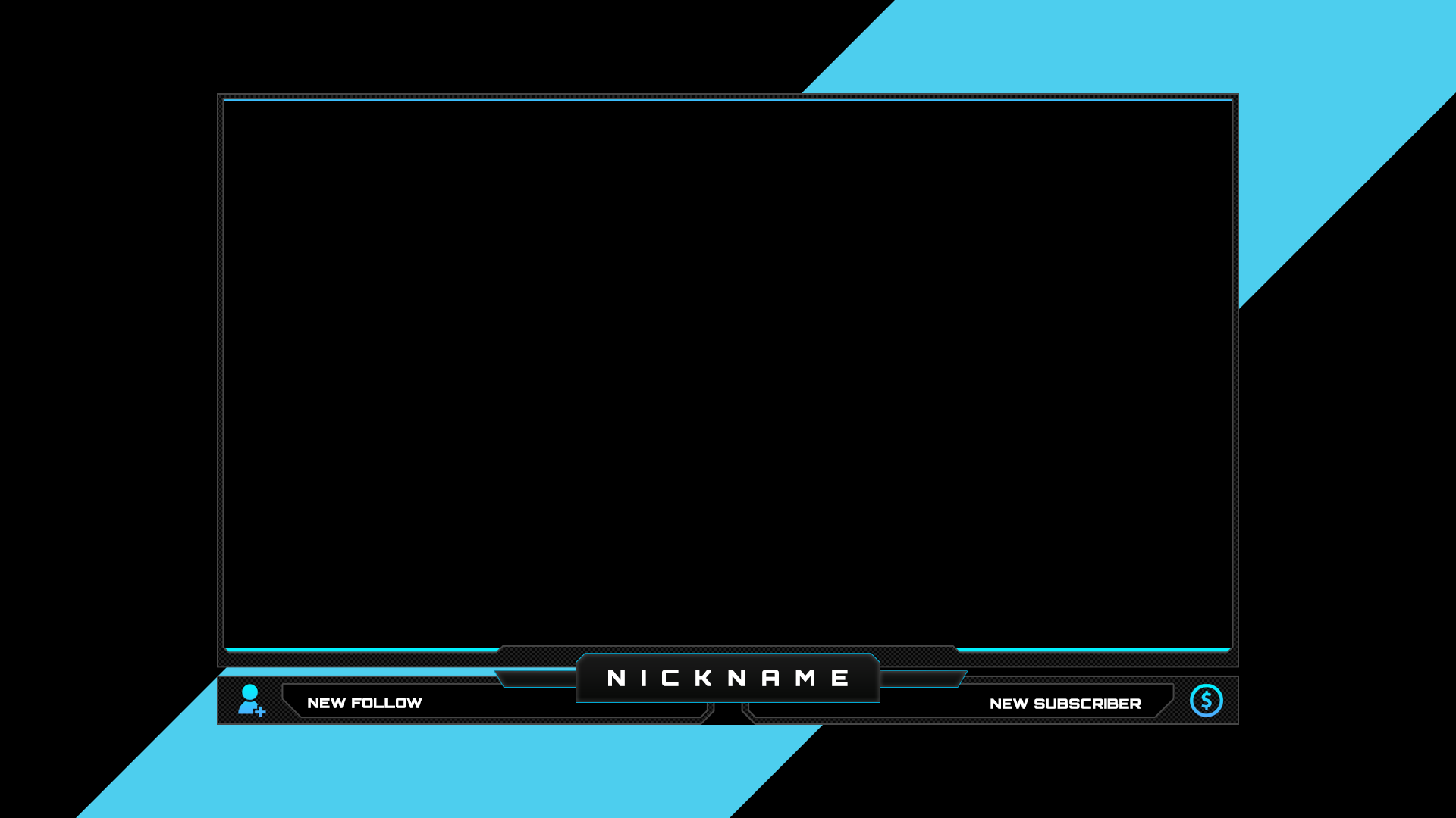 Blue Minimal Webcam Overlay - Streaming Webcam Overlays