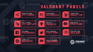 Valorant Twitch Panels Streamer overlays