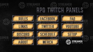 RPG Twitch Panels | Streamer overlays twitch graphics