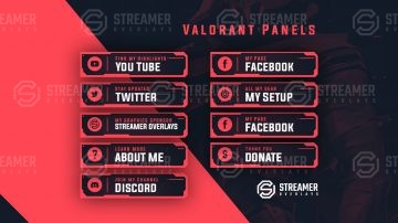 Free Valorant Twitch Panels Streamer overlays