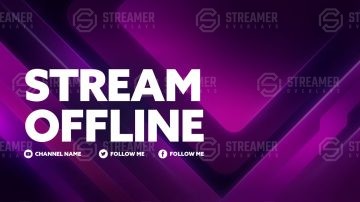 Neon pink offline Twitch banner