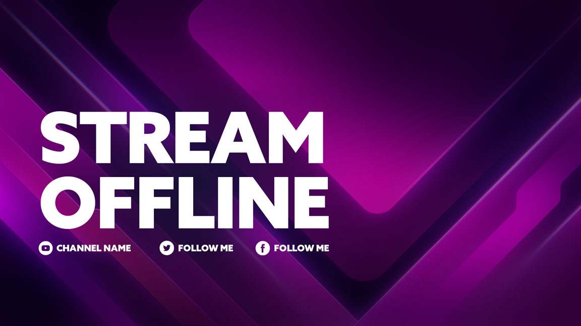 Neon pink offline Twitch banner