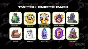 Streamer overlays - twich emote pack - 10 emotes for twitch