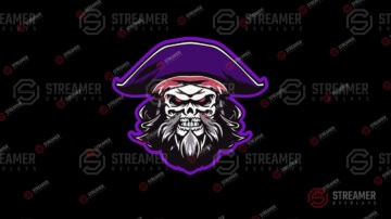 Pirate skull esports logo for sale - Streamer overlays