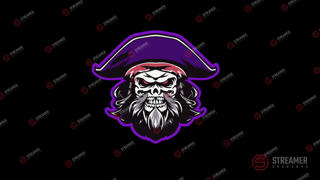 Pirate skull esports logo for sale - Streamer overlays